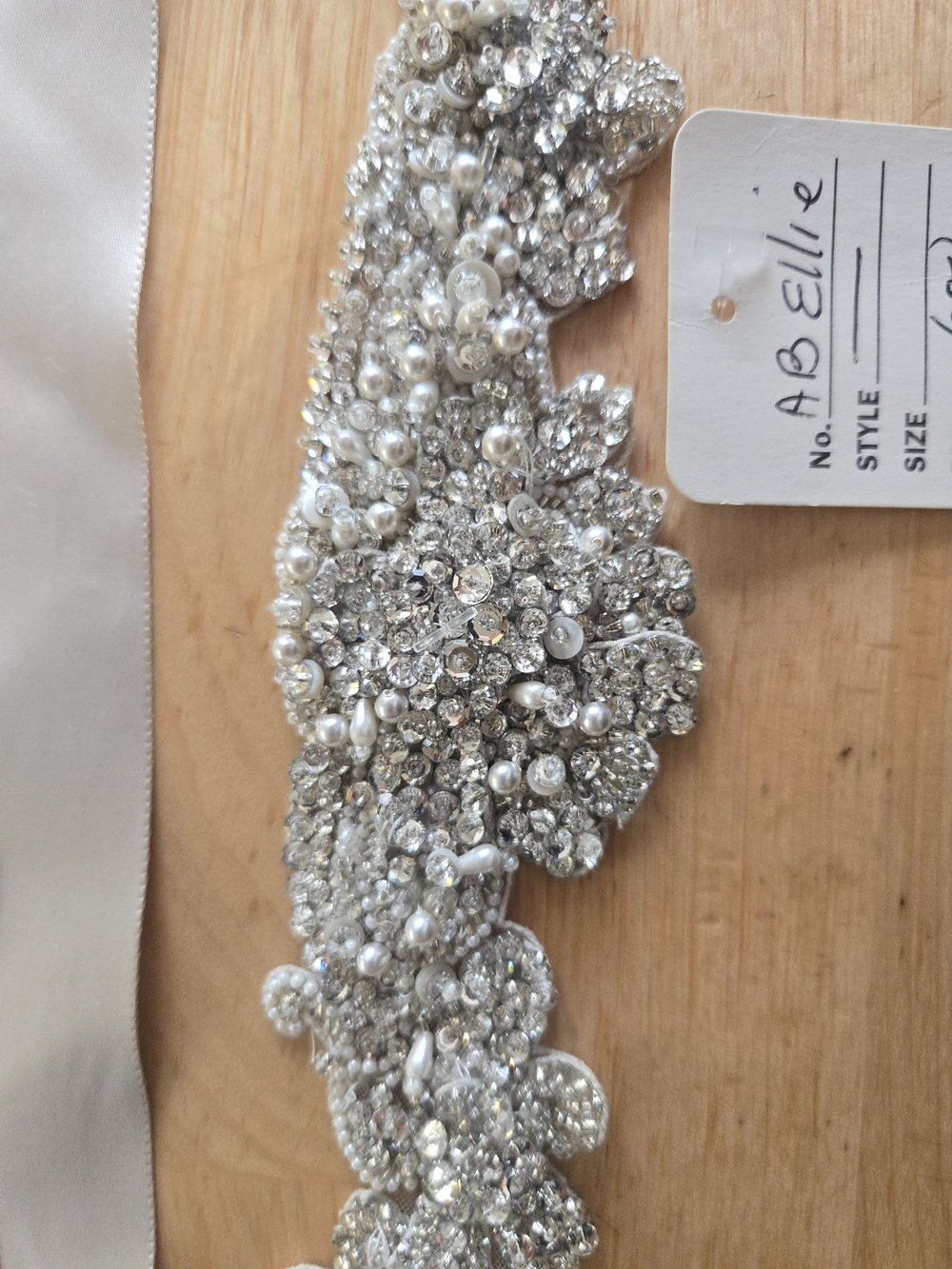 Crystal and Pearl Bridal Sash Belt